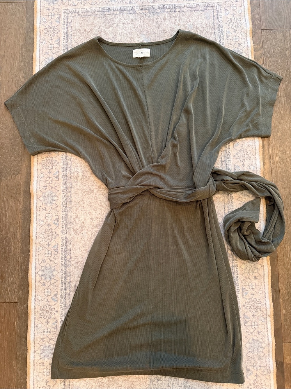 Lou & Grey Olive Green Knotted Waist Dress